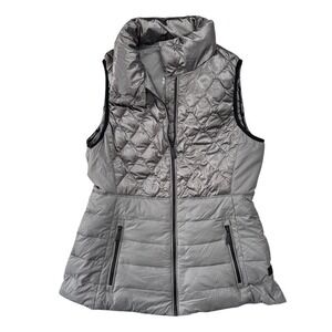 Calvin Klein Performance Women Gray Premium Down Puffer Vest Quilted Gilet‎ S